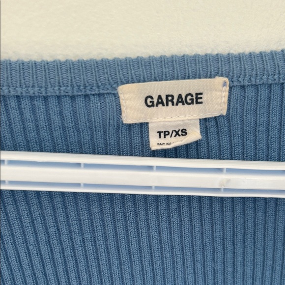 Garage Blue Ribbed Crop Top - Picture 3 of 3